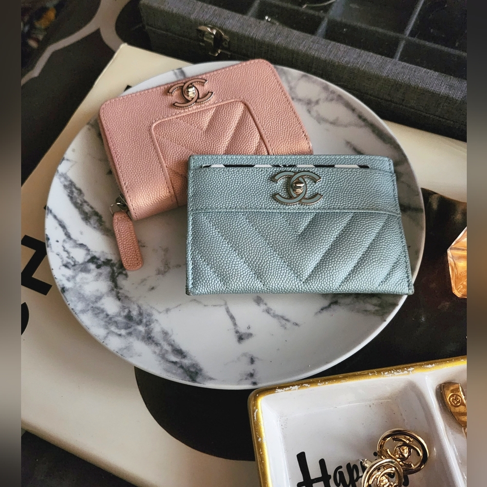 Authentic Chanel Madamoiselle Wallet & Card Set